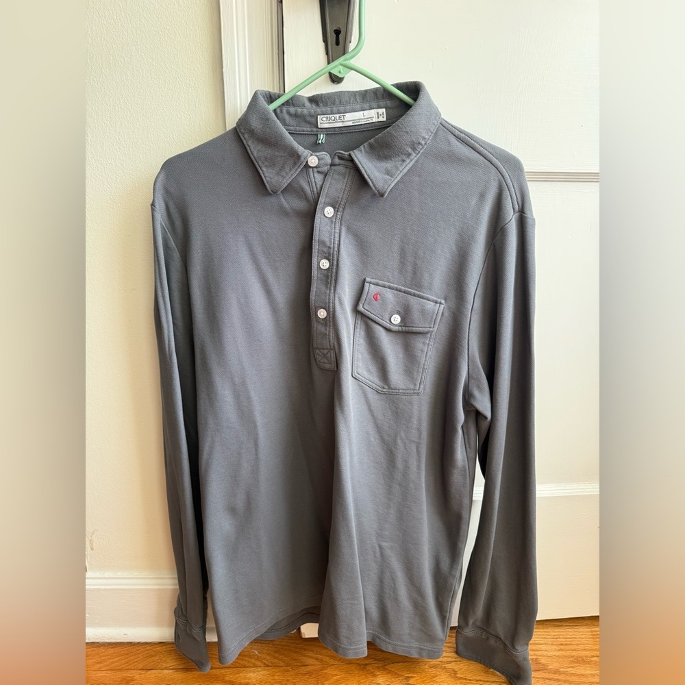 Criquet Gray Long Sleeve Button Down Shirt